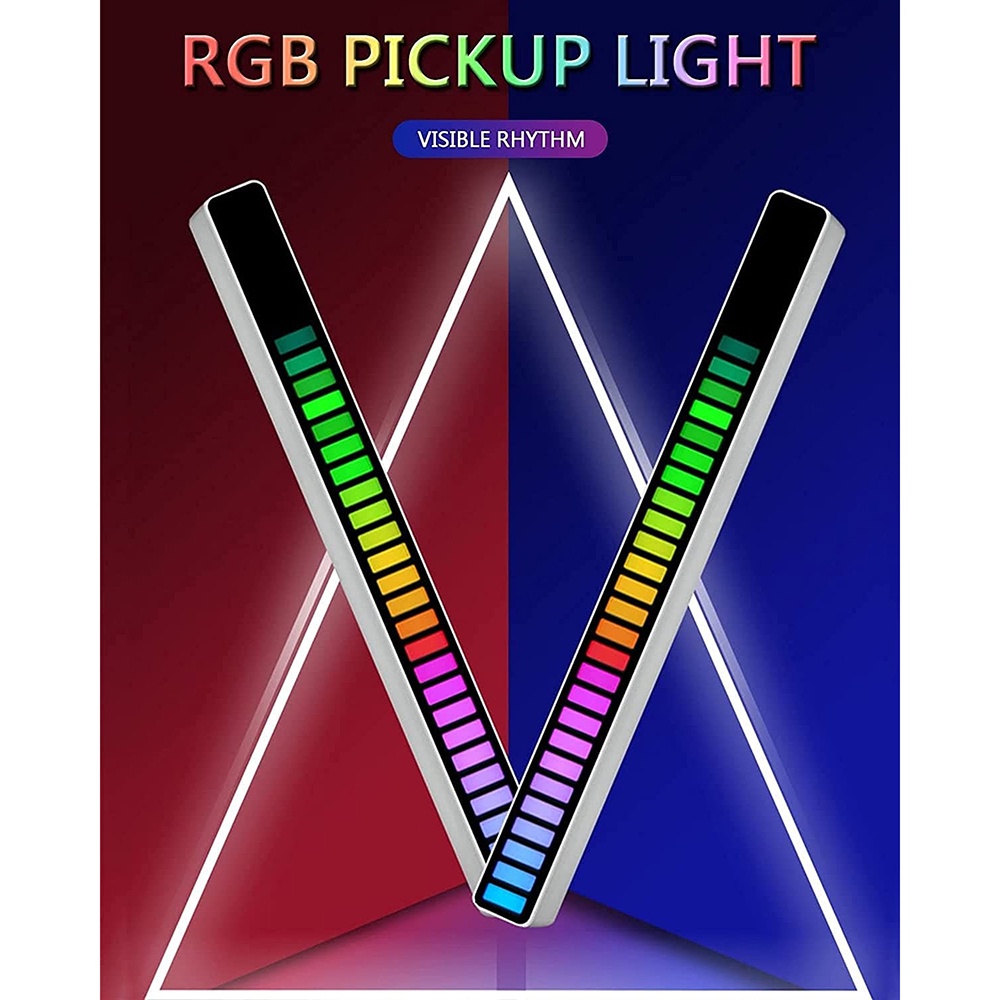 LED RGB Voice Control Audio Band Spectrum Music Play Colorful Indicator Pickup Light