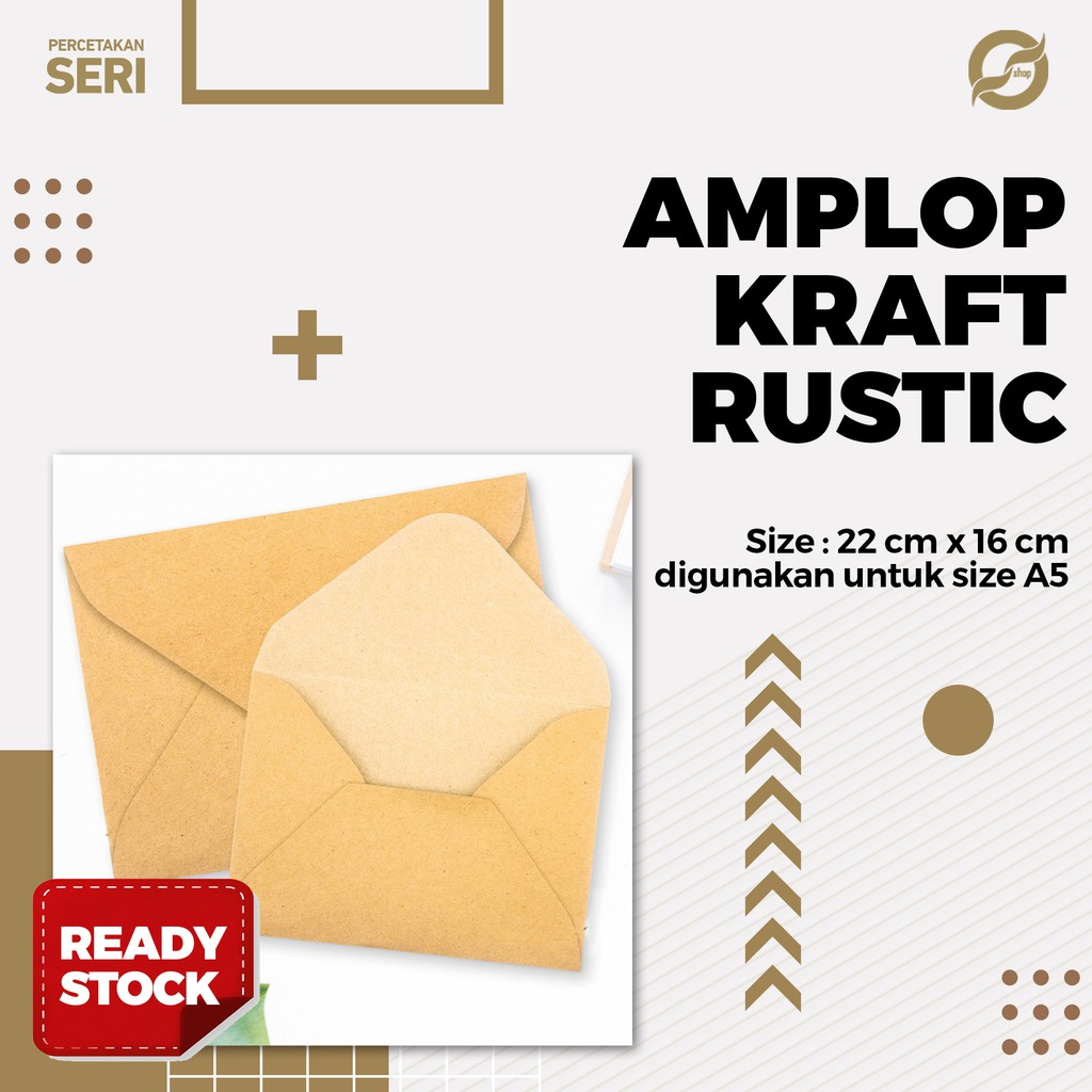 

Amplop A5 rustic vintage Kraft paper polos