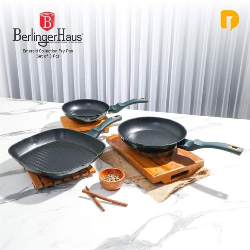Fry Pan set 3pcs Berlinger Haus Emerald