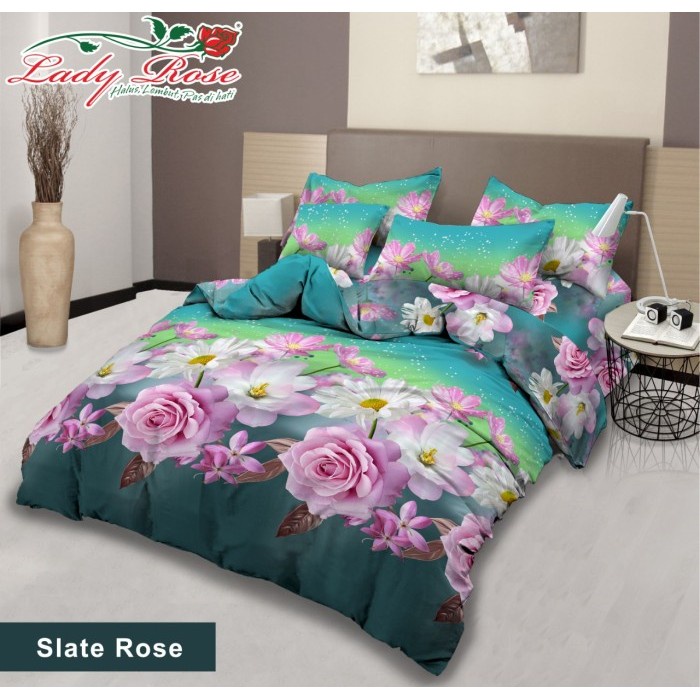 Satu Set Bedcover Dan Sprei King Koil Tancel Kode 2031 DC778 Lady Rose - Bed Cover King Set Slate Ro