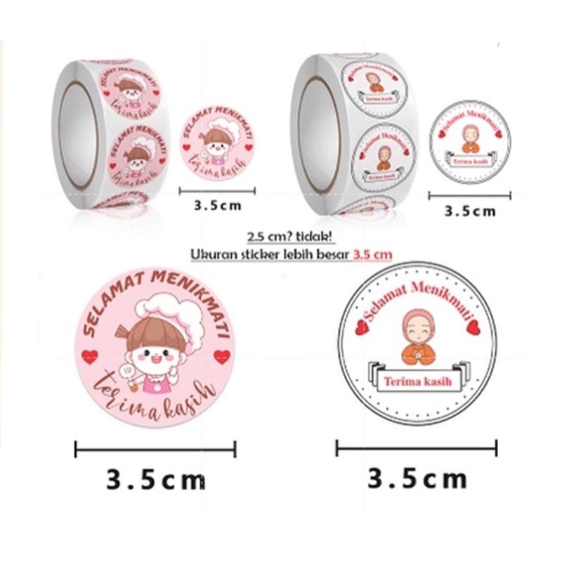 

10pcs sticker label makanan selamat menikmati 3.5cm