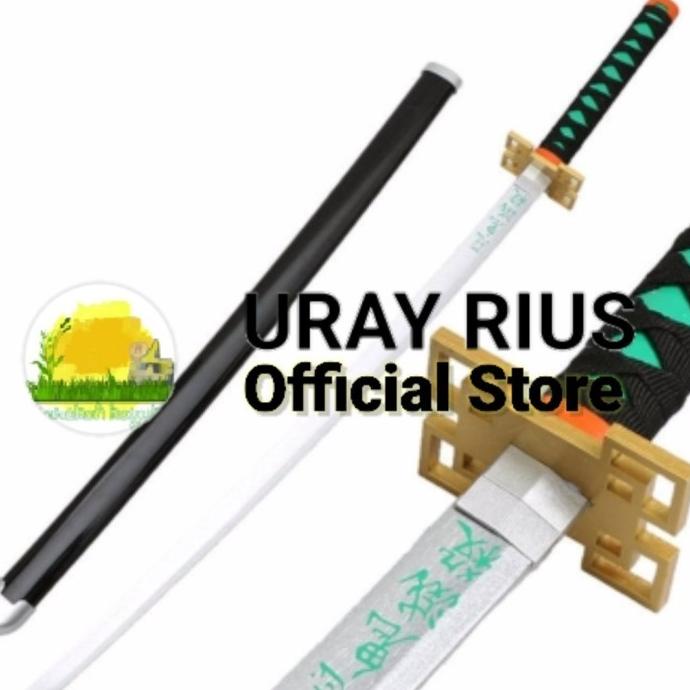 Mainan Pedang Kayu Cosplay Anime Muichiro Kimetsu No Demon Slayer
