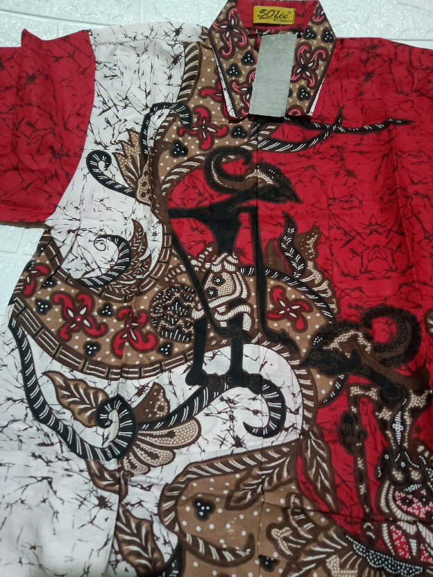 Wayang Susun Kemeja Batik Pria M.l.xl.xxl Jumbo Lengan Pendek