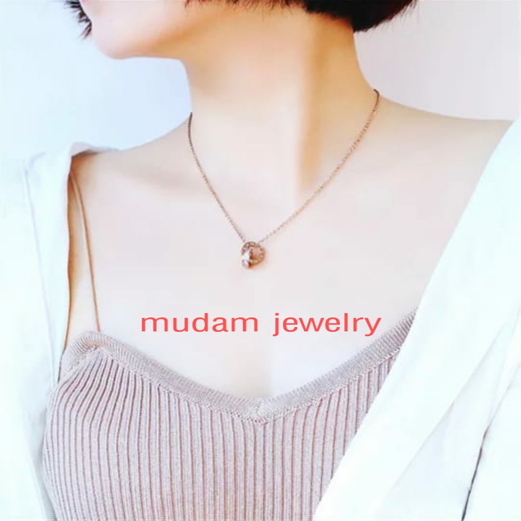 Kalung B&lt;lgri Titanium Two Rings Kristal