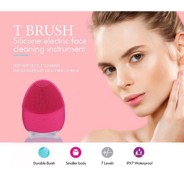 Facial Cleansing Brush Rechargeable Waterproof Pembersih Wajah Elektrik