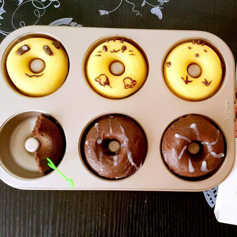 6 / 9 / 12 cup Loyang donat Gold Cake Mould bake pan mini doughnut polos