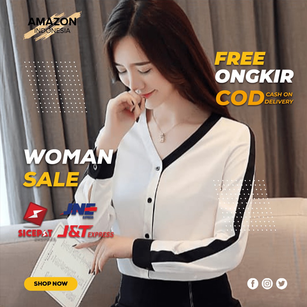 [GRATIS ONGKIR] ATASAN WANITA KEMEJA CEWEK BAHAN HIGH QUALITY KEMEJA PUTIH KEMEJA WHITE HEM PUTIH