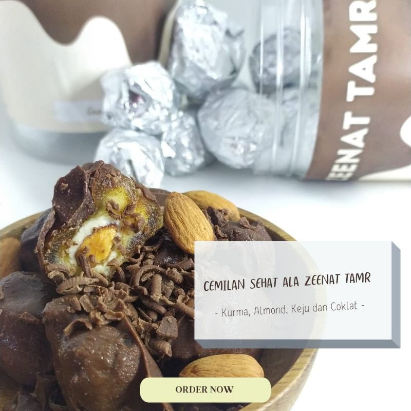 

Zeenat Tamr Choco (Cokelat, Kurma, Keju & Almond)