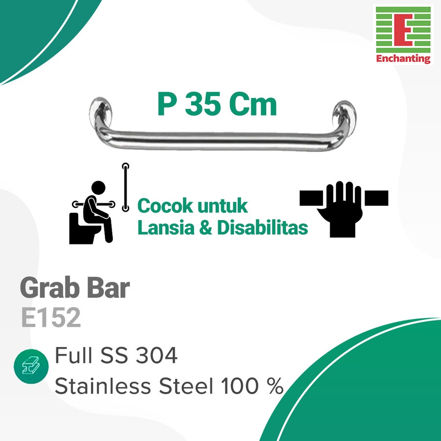 Pegangan Toilet Lansia Grab Bar Safety Kamar Mandi Europe Enchanting E152 Ukuran 35 CM