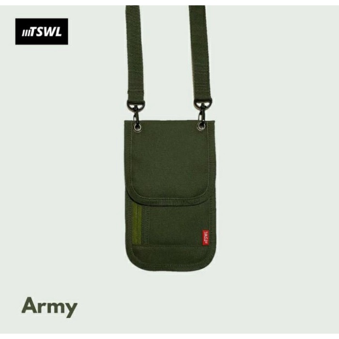 Terlaris Tas Selempang Pria Untuk HP Sling Phone Wallet Dompet Gantung Type A / - Hijau Tas slempang