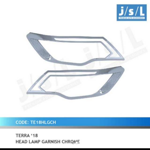 Garnish lampu depan mobil Nissan Terra 2018 Hitam &amp; Chrome / head lamp garnish jsl