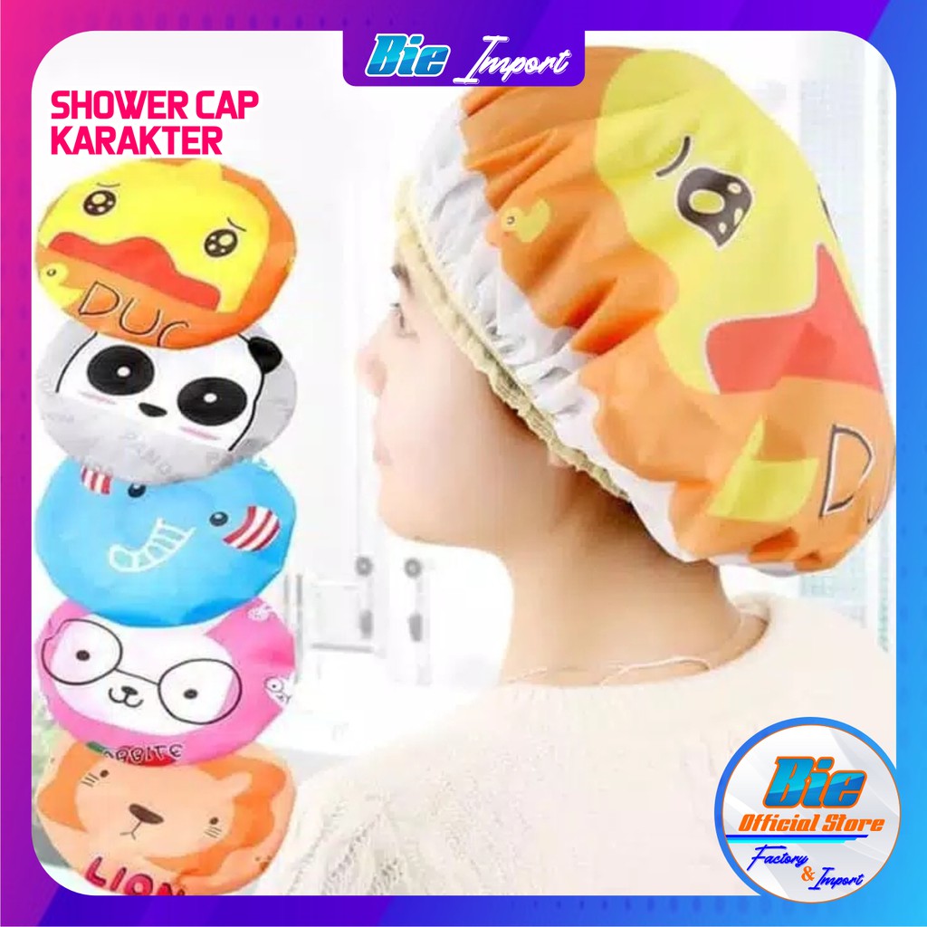 Shower Cap Karakter / Penutup Kepala Korean Style Impor Best Seller