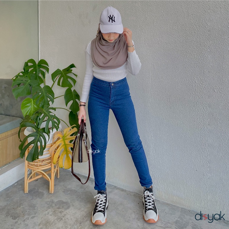 DISYAK - HIGHWAIST Bio Wash Premium Soft Jeans Strecth 7005-9005