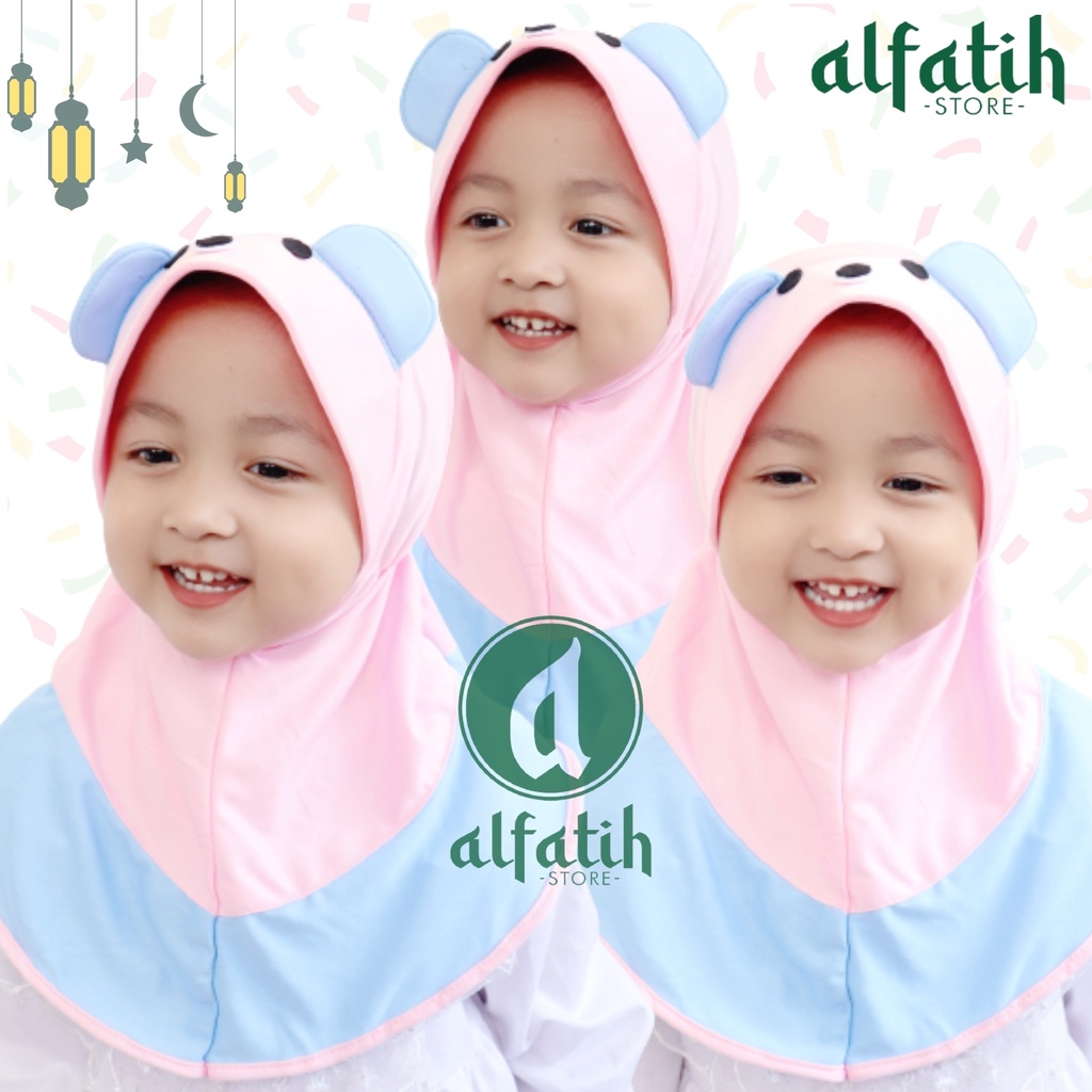 ALFATIH STORE / Jilbab ANAK KARAKTER PANDA LICU / HIJAB ANAK / HIJAB BAYI / KERUDUNG ANAK / Kerudung Anak Jilbab Hijab Anak Bayi Perempuan / pastan baby / hijab anak / Jilbab Anak bayi Usia 0-3 Tahun Bahan Jersey Premium Nyaman Di Pakai