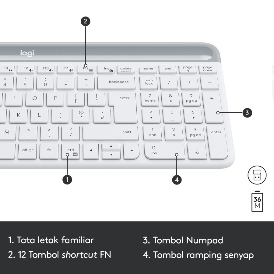 Logitech MK470 Combo Keyboard dan Mouse Wireless Slim