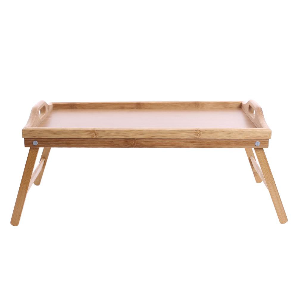 Wooden Lap Tray Breakfast in Bed Serving with Folding Legs Table Mate