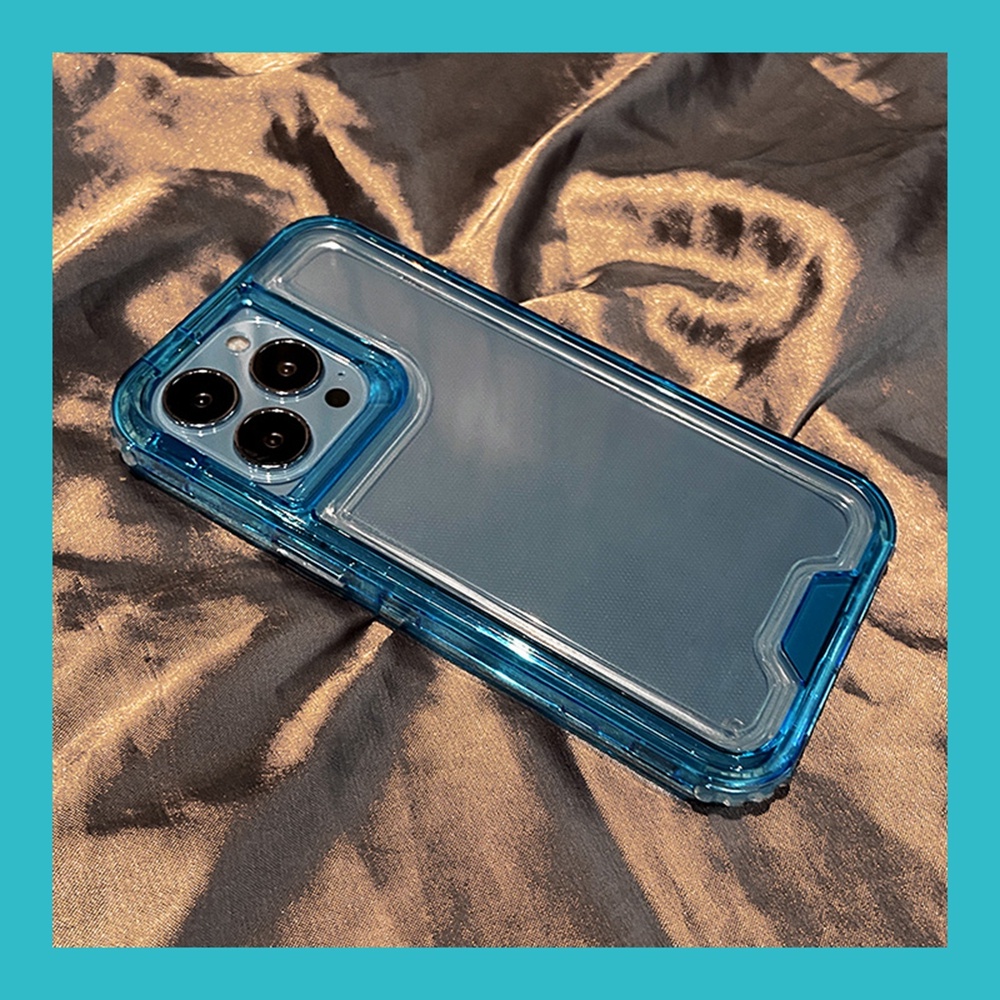 3 IN 1 Case Pelindung Belakang Bening Tahan Guncangan Untuk iPhone 14 13 12 11 Pro MAX XS MAX XR 7 + 8 Plus