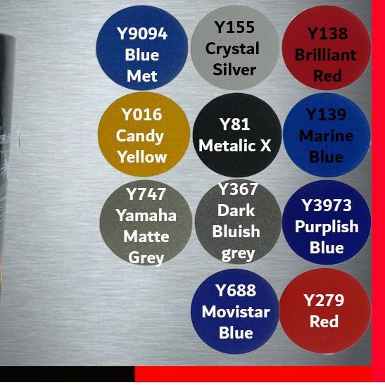 ➽ Pilox Samurai 400 ml Yamaha Blue MovieStar Deep Blue candy yellow Metalic grey Crystal Silver Red