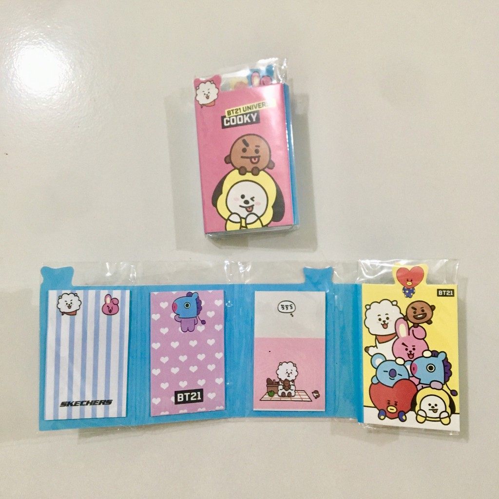 [BS] BISA COD KPOP Folding Memo Sticky Note BTS BT21 Skechers-BLUE