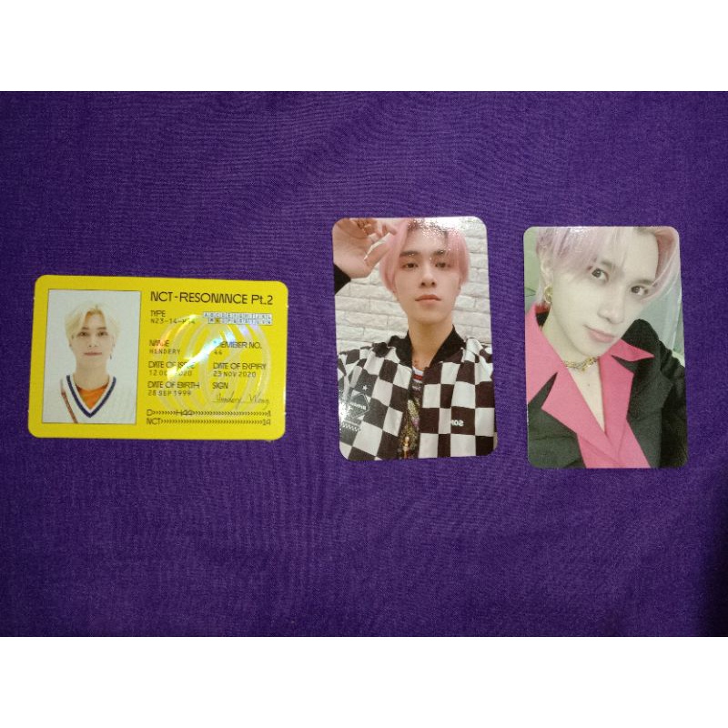 

Hendery Photocard Arrival Hitchhiker ID Card
