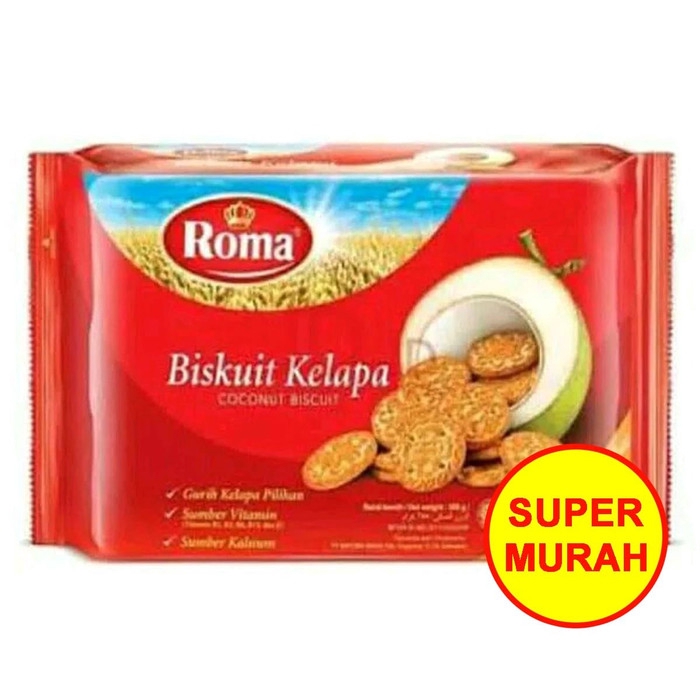 

Roma Biskuit Kelapa (Coconut Biscuit) 300 Gram / gr Kemasan Plastik