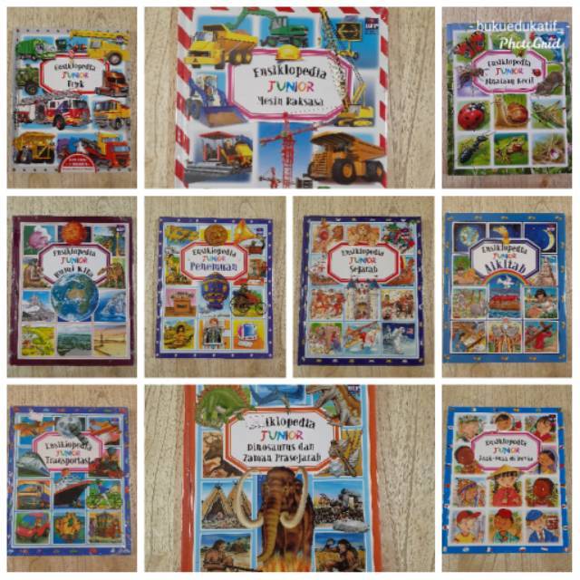 Ensiklopedia Junior : Mesin Raksasa, Truk, penemuan, sejarah, bumi kita, binatang kecil, dinosaurus