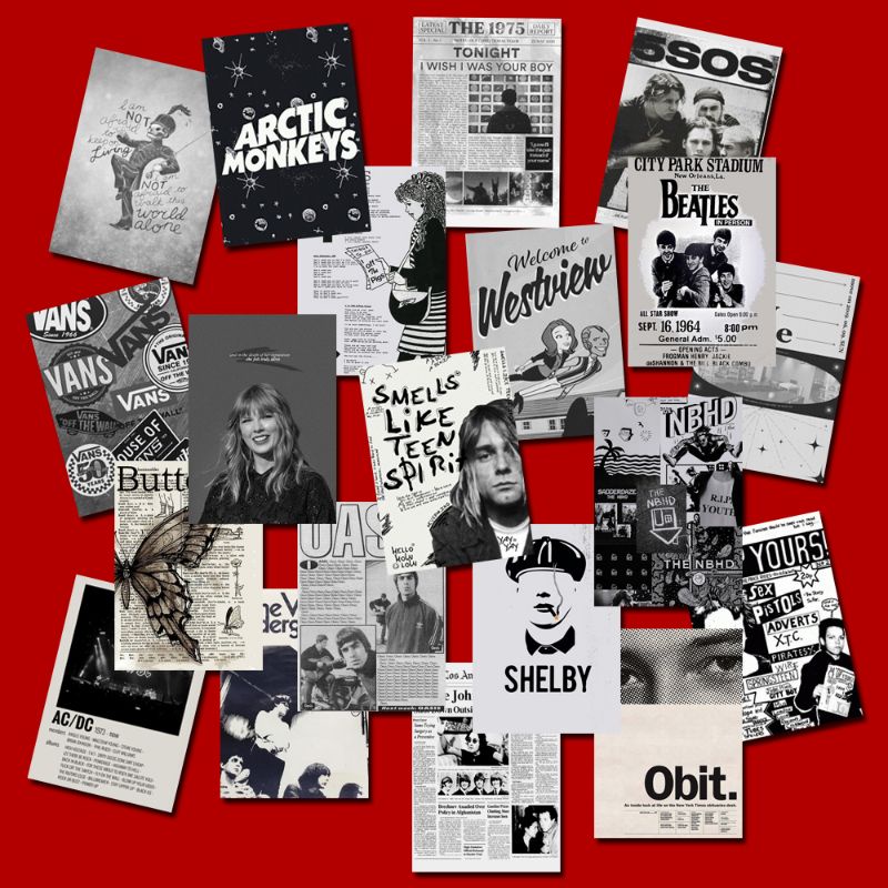 poster aesthetic monochrome / poster monokrom / hiasan dinding monokrom / paket ( 20 pcs ) real pict