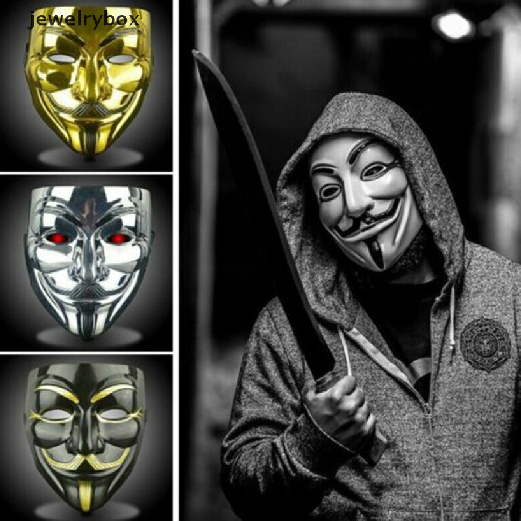 Jewelrybox Topeng Wajah Guy Fawkes Anonymous Untuk Pesta Halloween