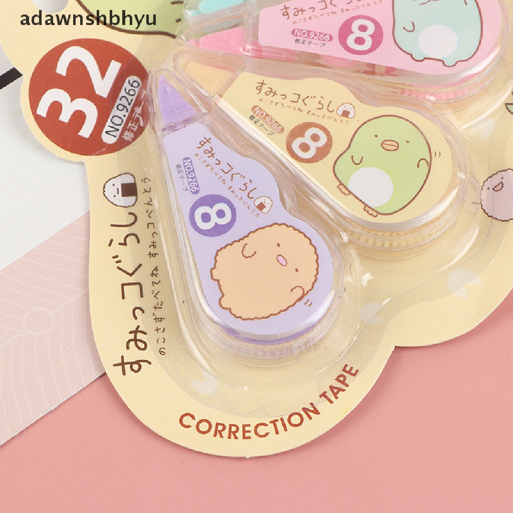 4pcs / Pak Correction Tape Warna Putih Untuk Stationery Sekolah / Kantor