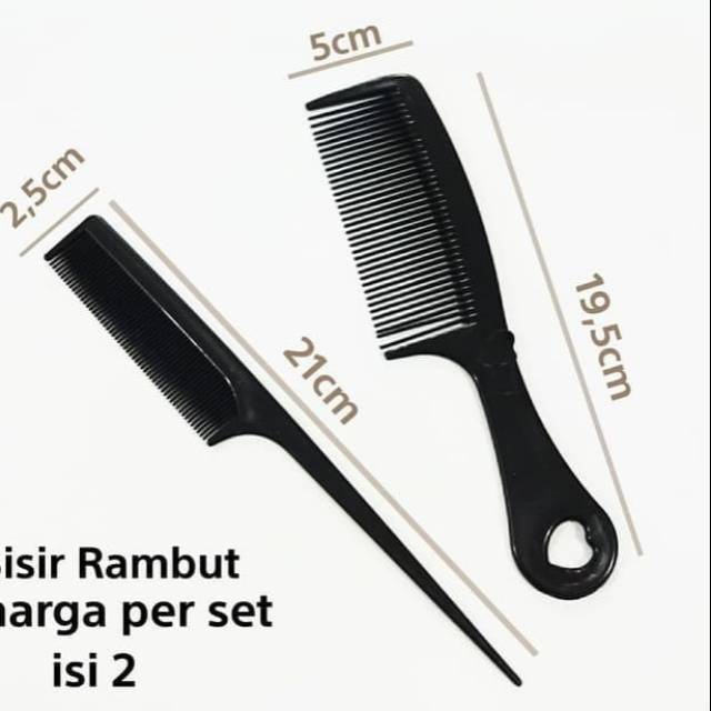 Sisir Cukur Rambut Hitam Set isi 2pcs