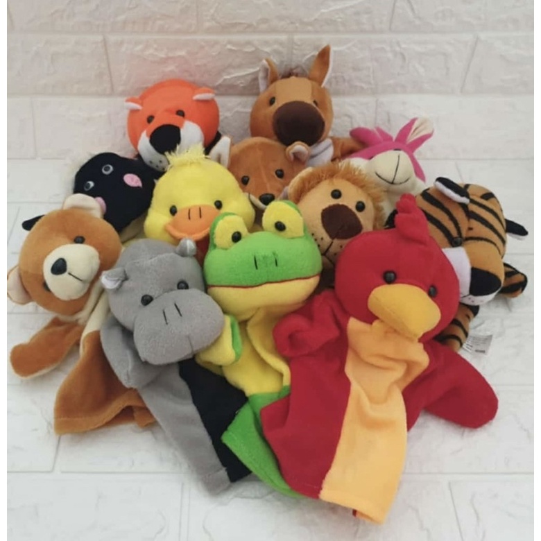 Boneka Tangan Hand Puppet Mainan Edukasi Anak Bayi Sensorik Boneka Binatang Belajar bercerita