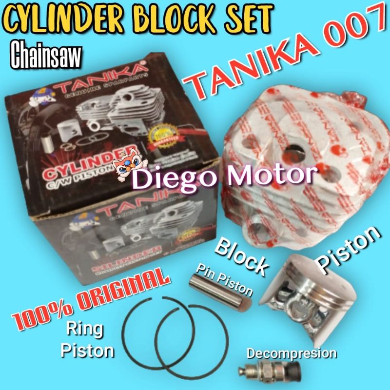 TANIKA 007 Cylinder Blok Assy Silinder Boringan Mesin Chainsaw Senso 2Tak Original Merk TANIKA