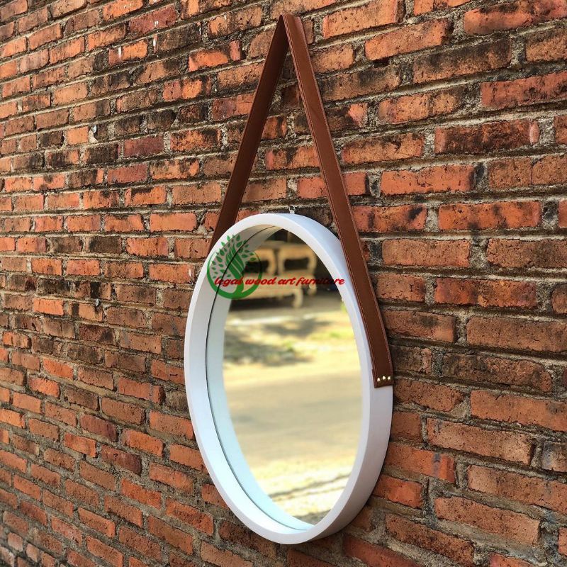 cermin dinding minimalis kayu bulat
