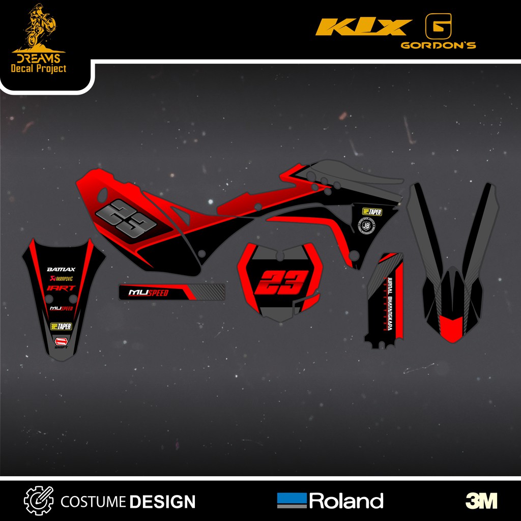 Decal KLX Gordons Black Red
