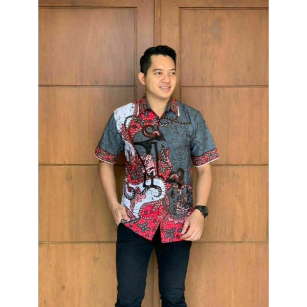 TERBARU Kemeja Batik Pria Lengan Pendek MAHKOTA Hem Baju Batik Pria Lengan Pendek M L XL XXL