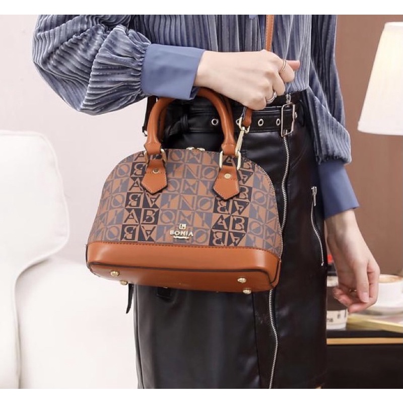 Tas Bonia Alma warna brown combi