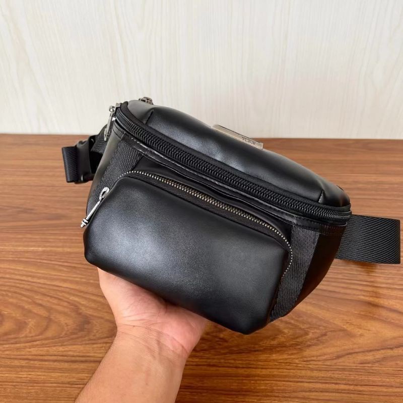 Waistbag Tumi Columbus Utility Pouch Leather Belt Bag Tas Pinggang Mirror Quality