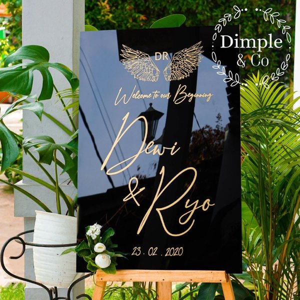 stiker papan wedding, engagement kekinian ( no akrilik )