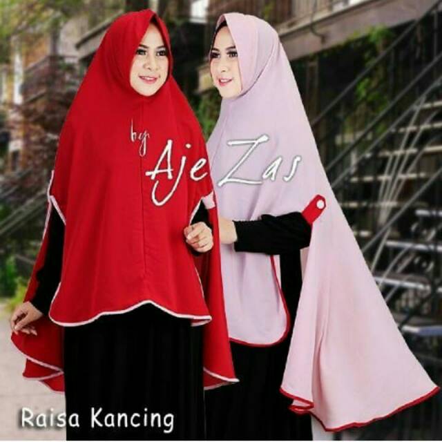 Jilbab syar'ie Aje zas /khimar (raisa Kancing)