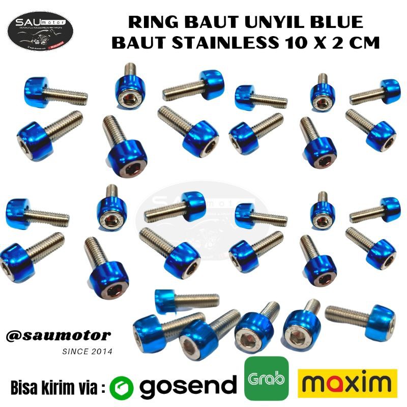 Saumotor Baut L Stenlis Ring Monel Biru Baut L Stainless M6 X 20 Baut Drat 10 Ring Unyil Biru Baut R