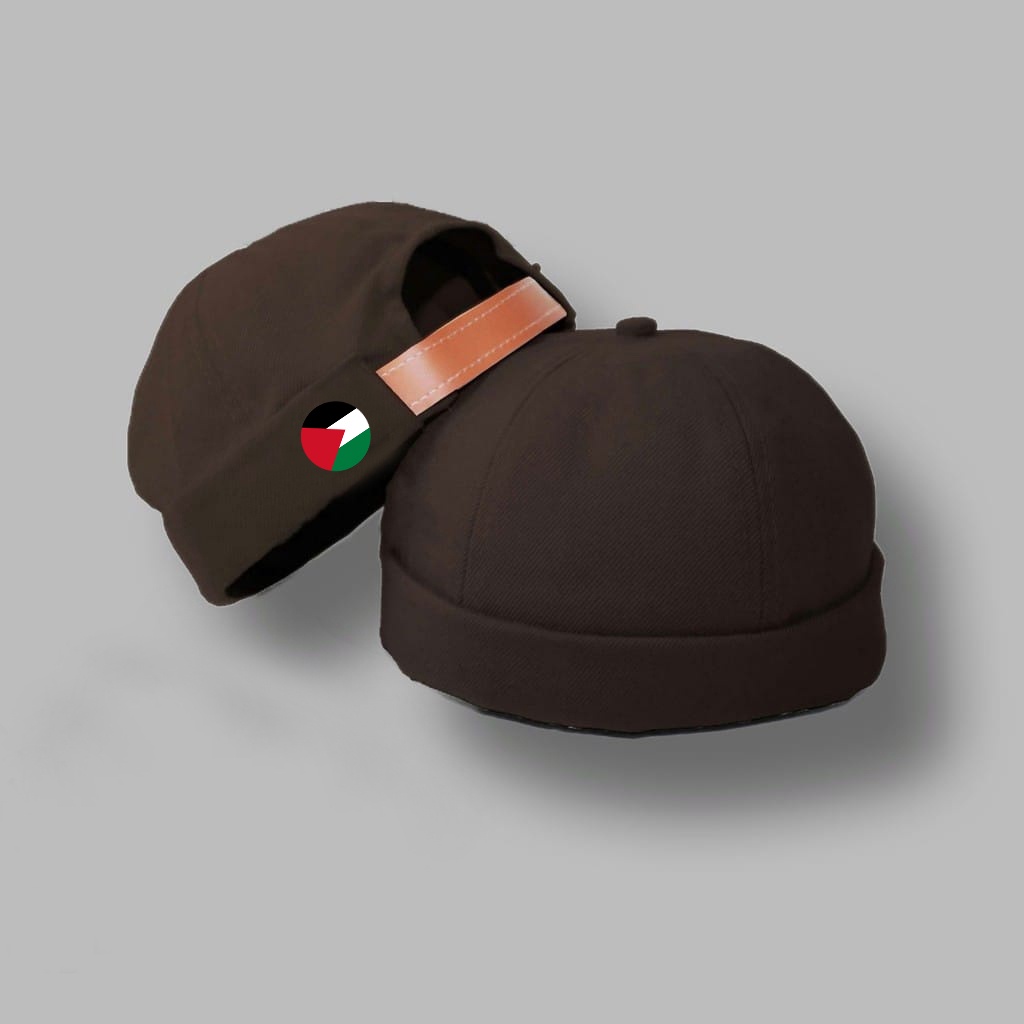 Topi Pria Dewasa Peci Miki hat Sablon PALESTINA (Miki Hat) Logo Kaligrafi PALESTINA Kualitas Import