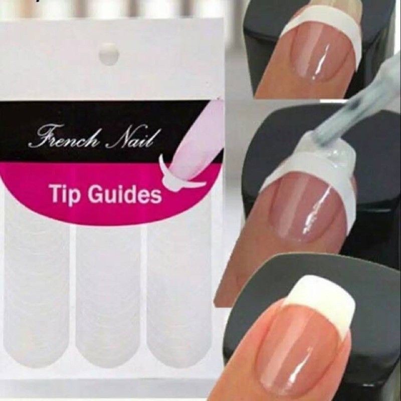 FRENCH NAIL TIP GUIDES WHITE 48pcs NAIL ART TIPS STICKER