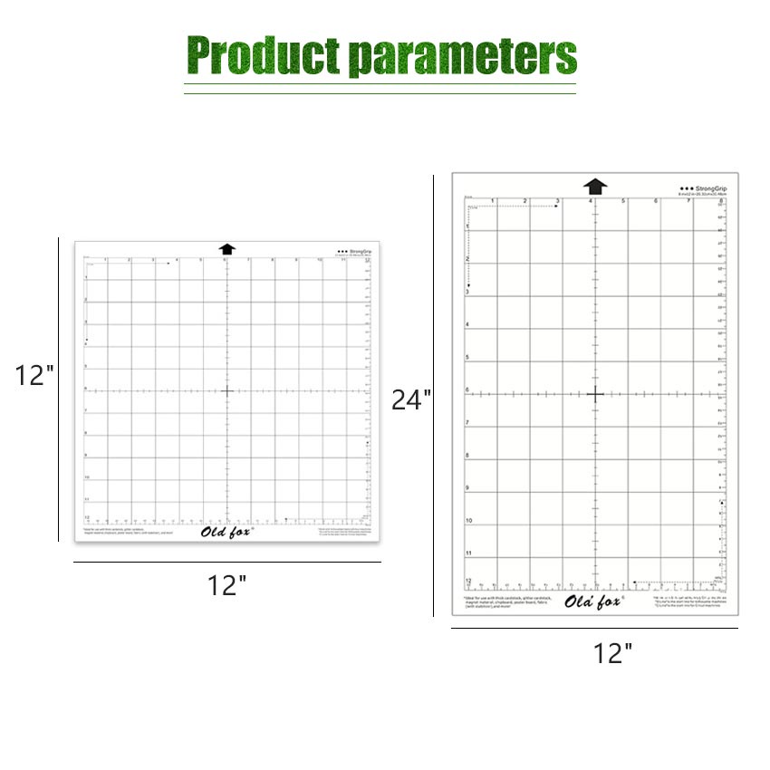 

HJK 12"*12" / 24"*12" OLD FOX Replacement Cutting Mat Transparent Adhesive Mat with Measuring Grid