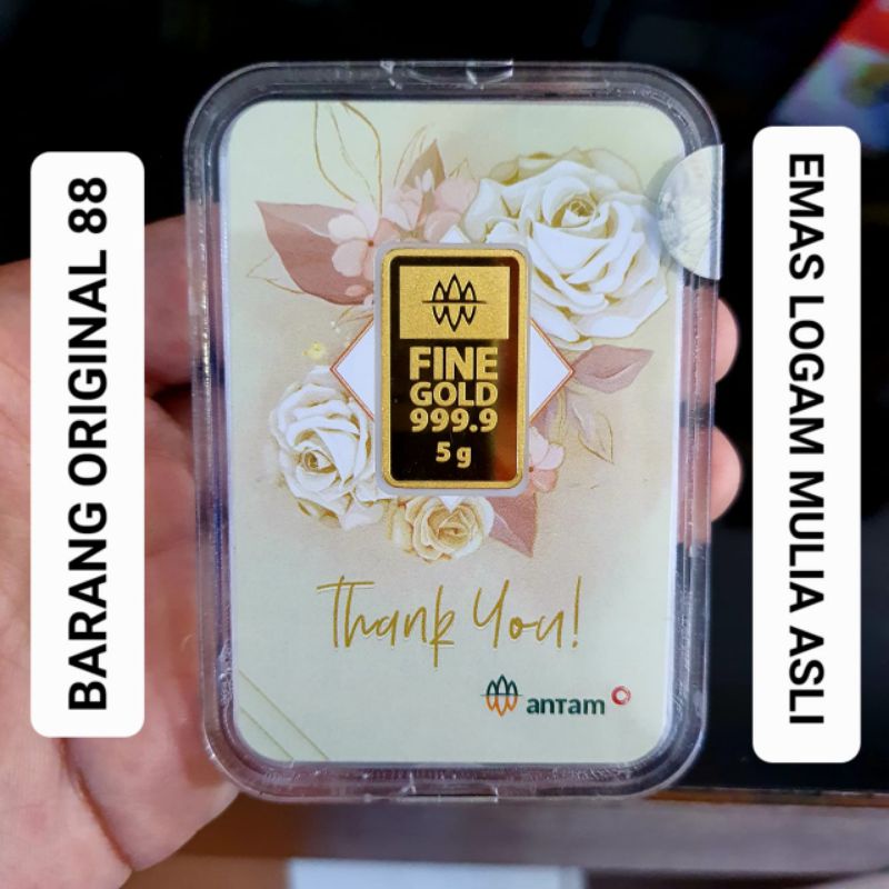 KADO THANK YOU MEWAH HADIAH UCAPAN TERIMA KASIH EMAS 5 GRAM ANTAM HARTADINATA 99.99 LOGAM MULIA 999 