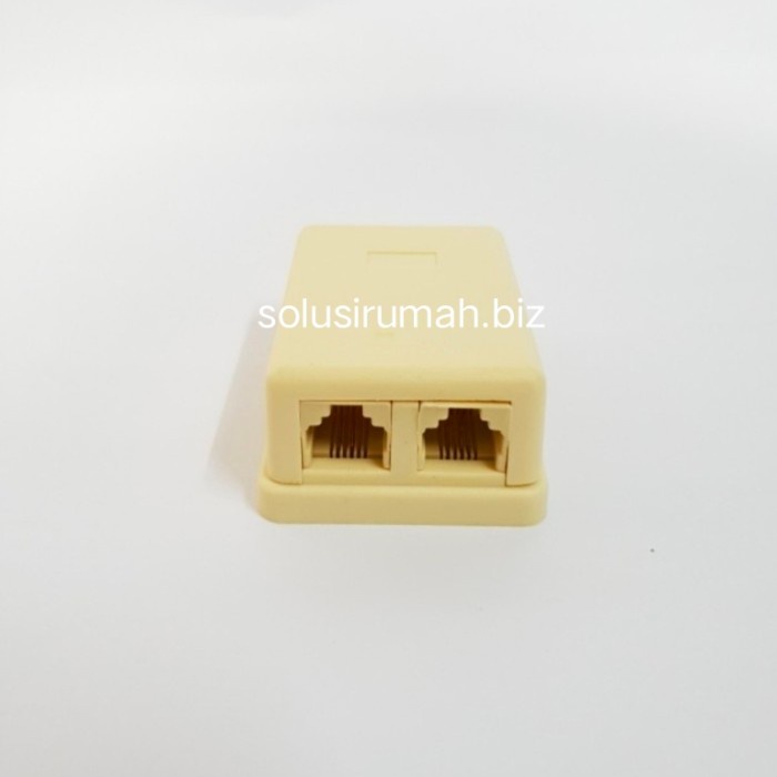 Roset Telepon double Lubang 2 Terminal Telp Lubang RJ-11 RJ11 rj 11 lb