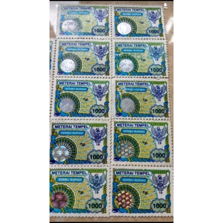 

MATERAI TEMPEL TAHUN 1995-1999 Rp 1000