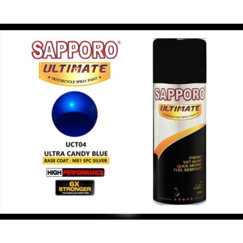 SAPPORO ULTIMATE CAT SEMPROT AEROSOL SPRAY PAINT WARNA BIRU PERMEN TRANSFARAN  UCT04 ULTRA CANDY TON