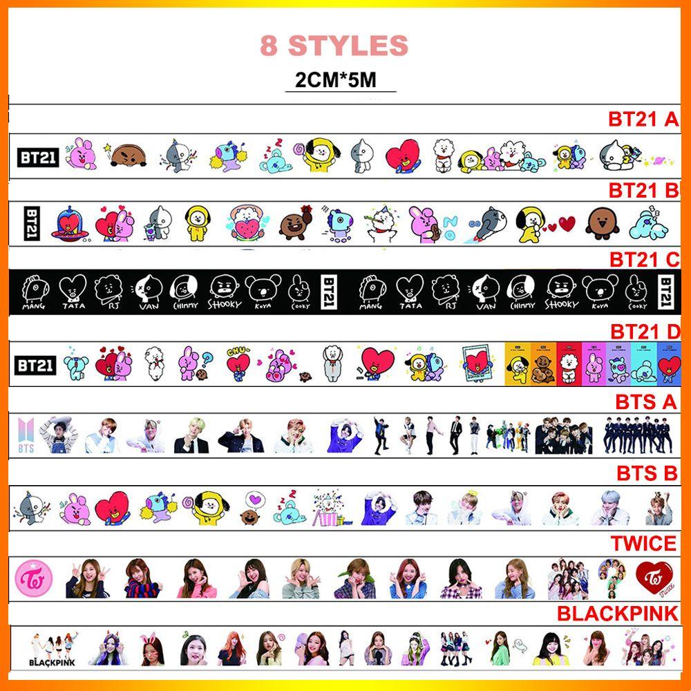 Top 1PC 5M BT21 Tape Perekat Masking Kertas Tempel Hias