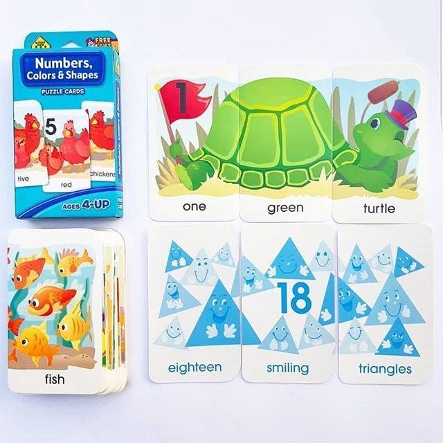 

Flash card numbers, colors, and shapes
