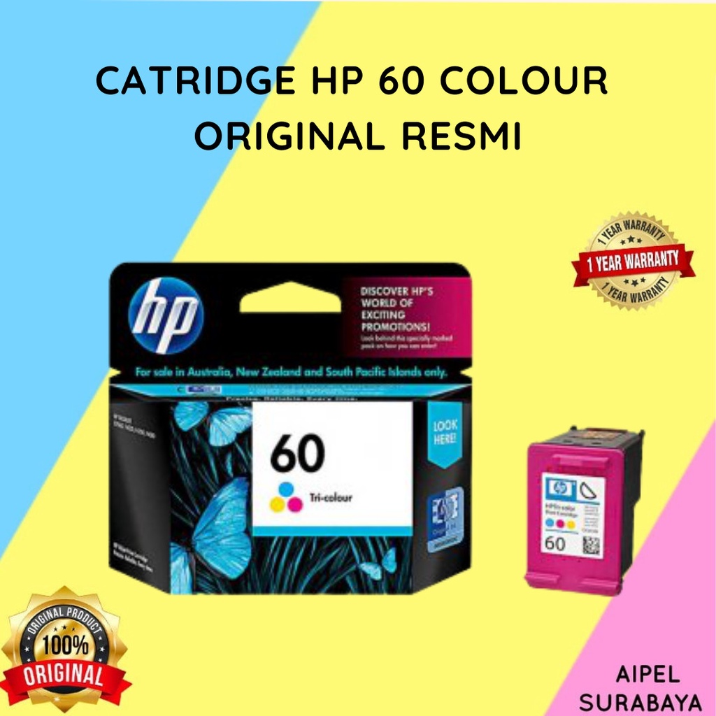 60C | CATRIDGE HP 60 COLOUR ORIGINAL RESMI